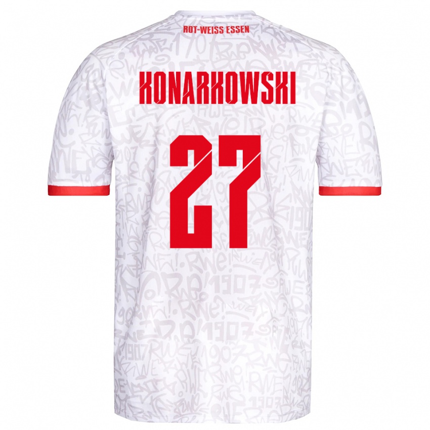 גברים Mirco Konarkowski #27 לבן אדום ג'רזי ביתית 2025/26 חולצה קצרה