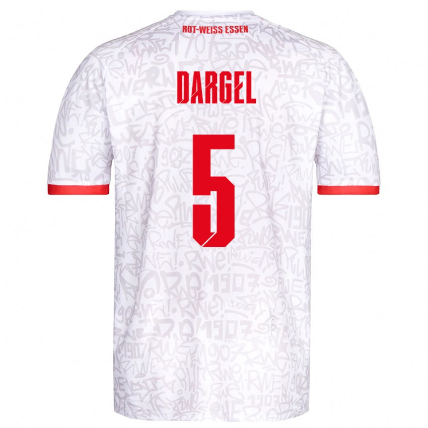 גברים Timo Dargel #5 לבן אדום ג'רזי ביתית 2025/26 חולצה קצרה