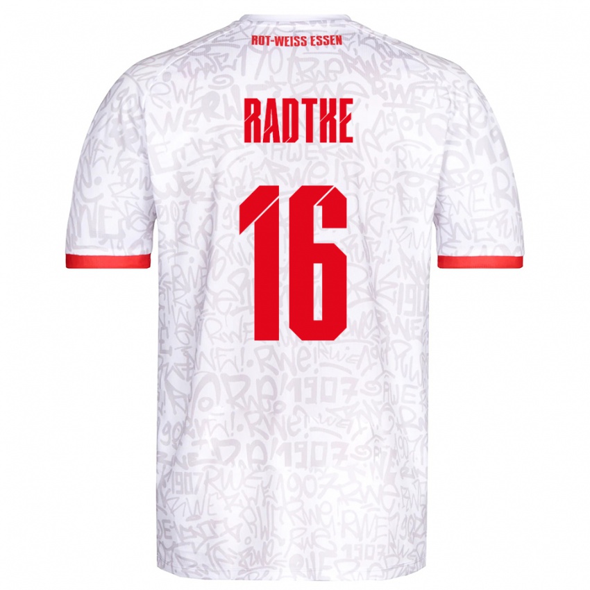 גברים Tim Radtke #16 לבן אדום ג'רזי ביתית 2025/26 חולצה קצרה
