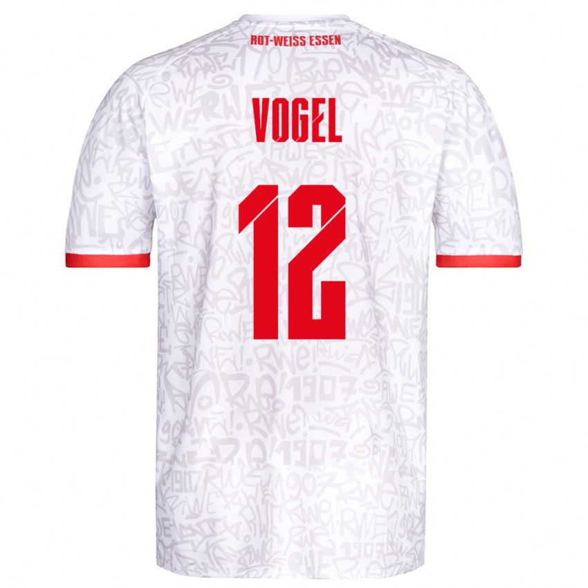 גברים Colin Vogel #12 לבן אדום ג'רזי ביתית 2025/26 חולצה קצרה