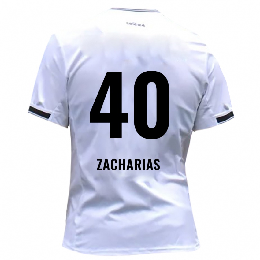 גברים מרלון זכריאס #40 לבן אדום ג'רזי ביתית 2025/26 חולצה קצרה