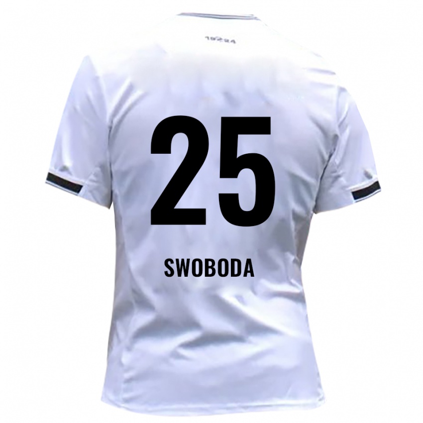 גברים Maurice Swoboda #25 לבן אדום ג'רזי ביתית 2025/26 חולצה קצרה