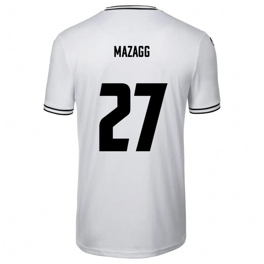 גברים Lukas Mazagg #27 לבן שחור ג'רזי ביתית 2025/26 חולצה קצרה