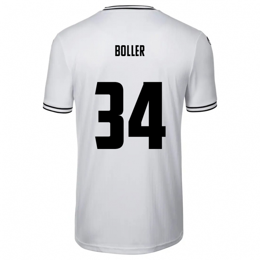 גברים יאן בולר #34 לבן שחור ג'רזי ביתית 2025/26 חולצה קצרה