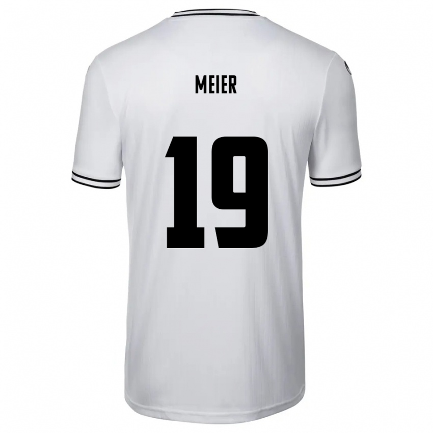 גברים יונתן מאייר #19 לבן שחור ג'רזי ביתית 2025/26 חולצה קצרה