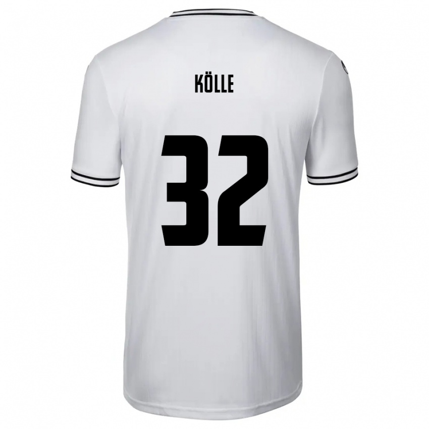 גברים ניקלאס קולה #32 לבן שחור ג'רזי ביתית 2025/26 חולצה קצרה