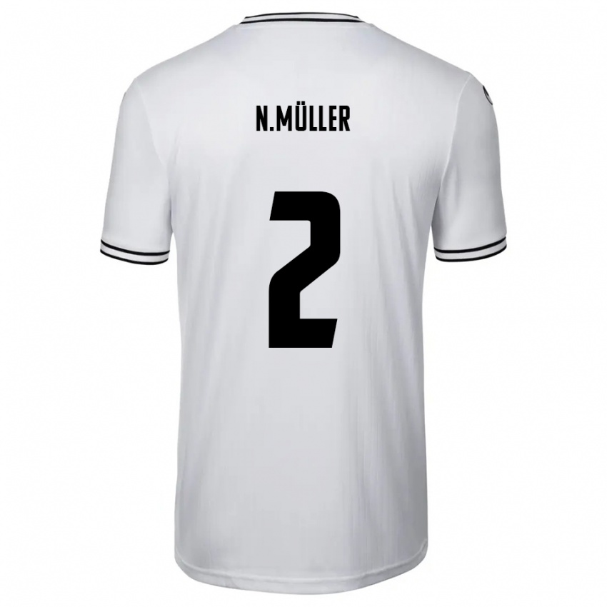 גברים Nico Müller #2 לבן שחור ג'רזי ביתית 2025/26 חולצה קצרה