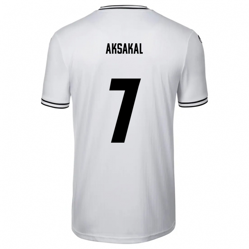 גברים Ensar Aksakal #7 לבן שחור ג'רזי ביתית 2025/26 חולצה קצרה