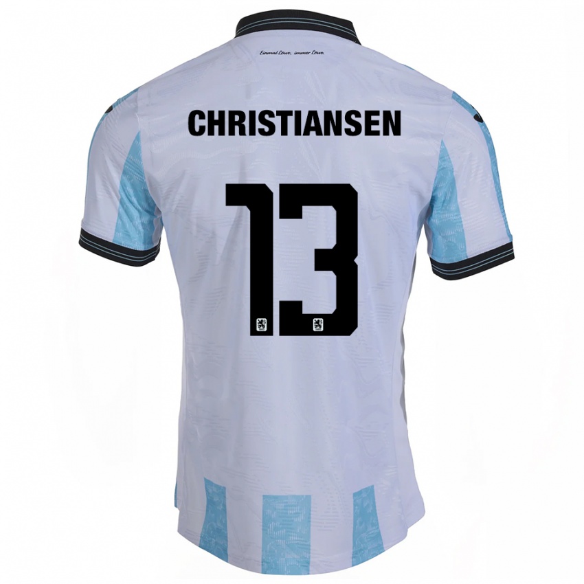 גברים מקס כריסטיאנסן #13 לבן תכלת ג'רזי ביתית 2025/26 חולצה קצרה