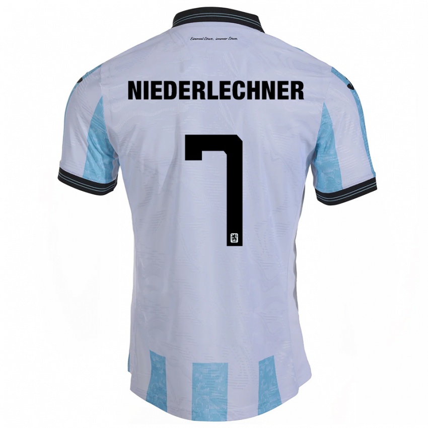 גברים פלוריאן נידרלכנר #7 לבן תכלת ג'רזי ביתית 2025/26 חולצה קצרה