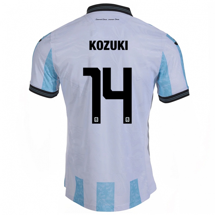 גברים סואיצ׳ירו קוזוקי #14 לבן תכלת ג'רזי ביתית 2025/26 חולצה קצרה