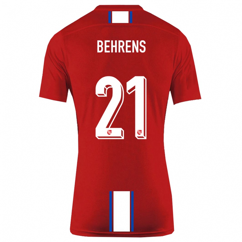 גברים Irichad Behrens #21 אדום לבן ג'רזי ביתית 2025/26 חולצה קצרה