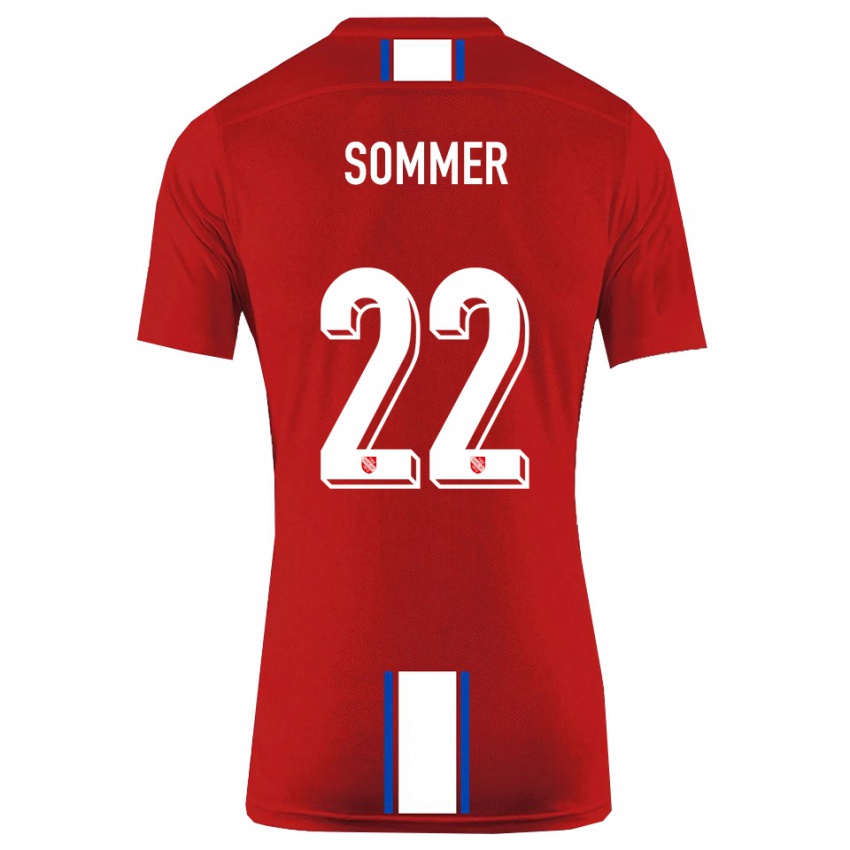 גברים Leon Sommer #22 אדום לבן ג'רזי ביתית 2025/26 חולצה קצרה