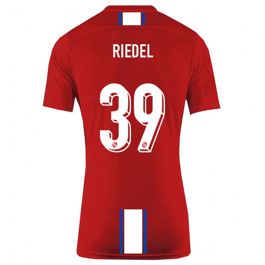 גברים Florian Riedel #39 אדום לבן ג'רזי ביתית 2025/26 חולצה קצרה