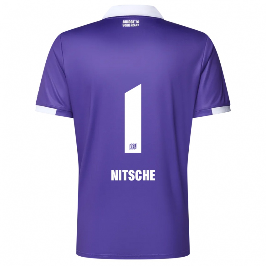 גברים Till Nitsche #1 סגול לבן ג'רזי ביתית 2025/26 חולצה קצרה