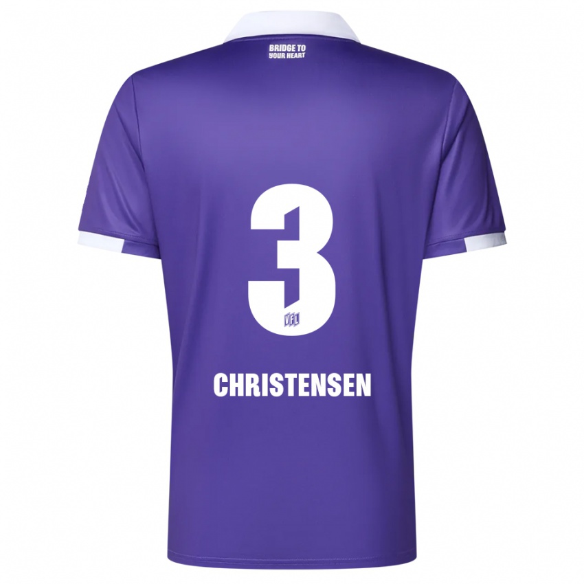 גברים פרדריק כריסטנסן #3 סגול לבן ג'רזי ביתית 2025/26 חולצה קצרה