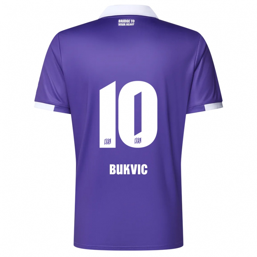 גברים Adem Bukvic #10 סגול לבן ג'רזי ביתית 2025/26 חולצה קצרה