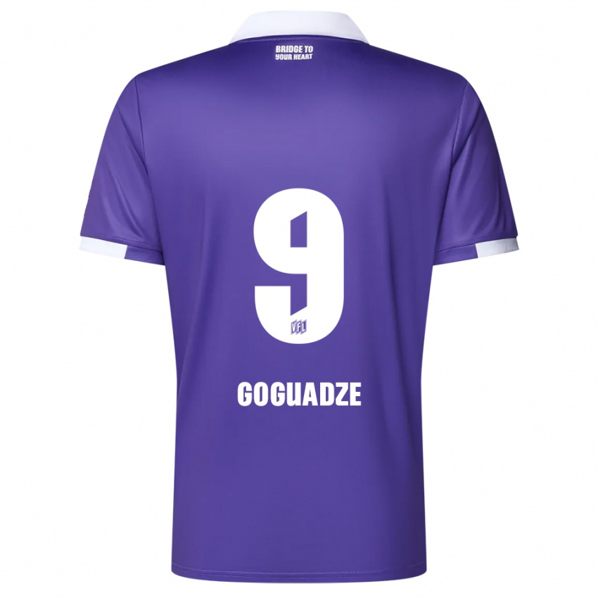 גברים Nikky Goguadze #9 סגול לבן ג'רזי ביתית 2025/26 חולצה קצרה