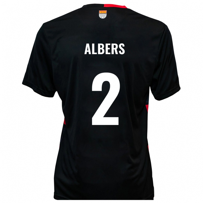 גברים Felix Albers #2 שחור אדום ג'רזי ביתית 2025/26 חולצה קצרה