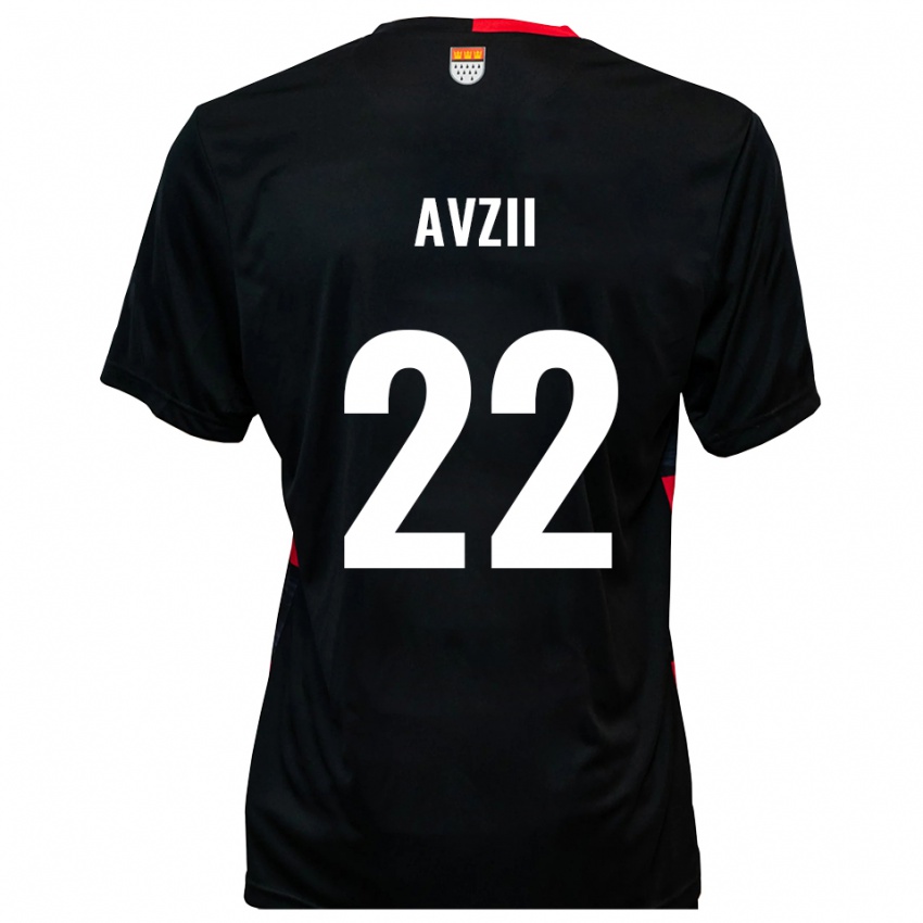 גברים Benjamin Avzii #22 שחור אדום ג'רזי ביתית 2025/26 חולצה קצרה