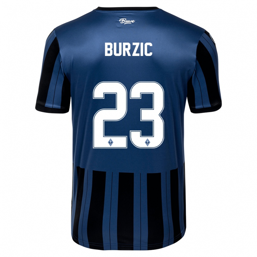 גברים Dino Burzic #23 כחול אפור שחור ג'רזי ביתית 2025/26 חולצה קצרה