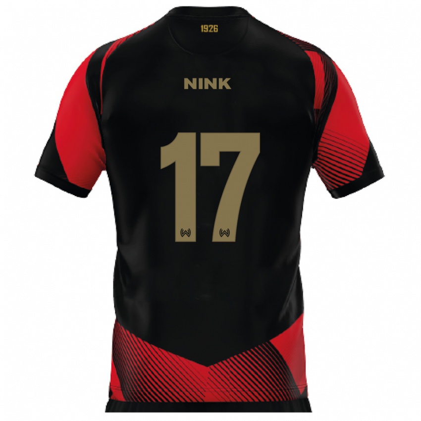 גברים בן נינק #17 שחור אדום ג'רזי ביתית 2025/26 חולצה קצרה