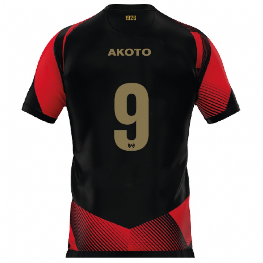 גברים ת׳אופילוס ג׳ימרה אקוטו #9 שחור אדום ג'רזי ביתית 2025/26 חולצה קצרה