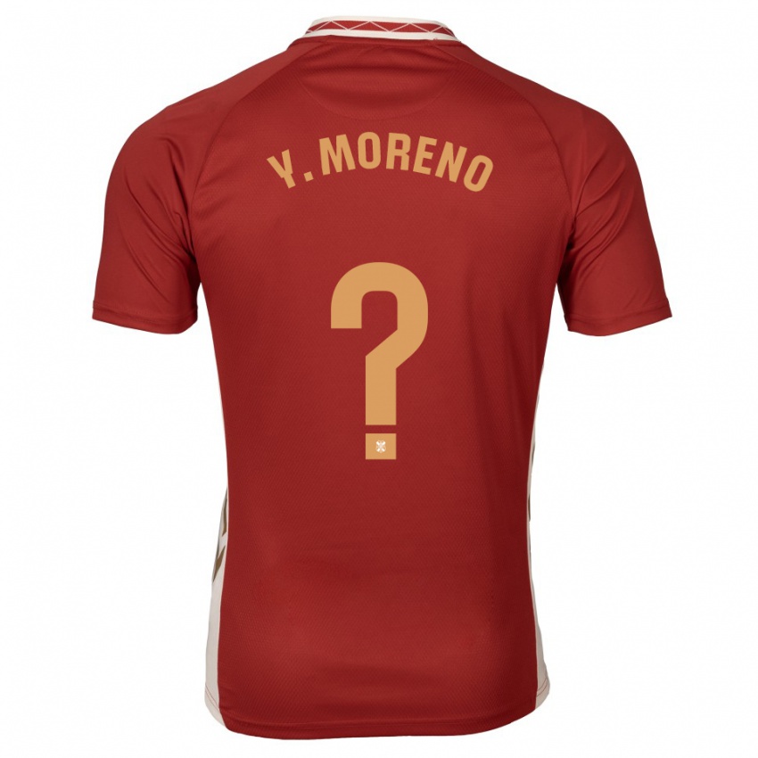 גברים Yerliane Moreno #0 בורדו זהב הרחק ג'רזי 2025/26 חולצה קצרה