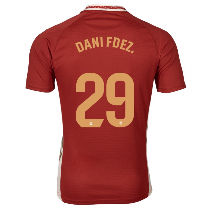 גברים Dani Fernández #29 בורדו זהב הרחק ג'רזי 2025/26 חולצה קצרה