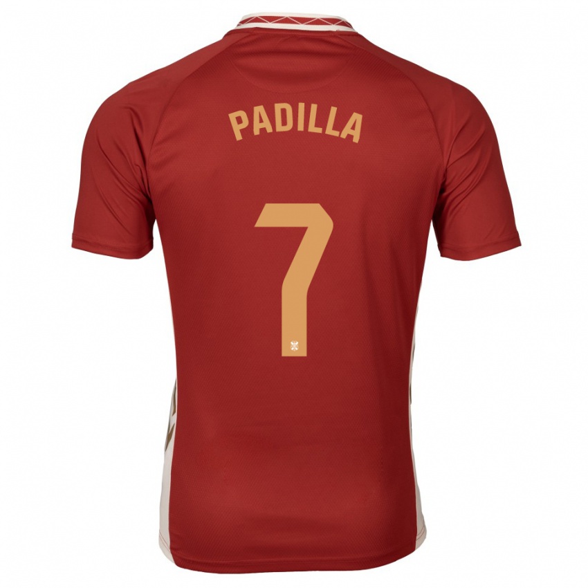 גברים Jorge Padilla #7 בורדו זהב הרחק ג'רזי 2025/26 חולצה קצרה