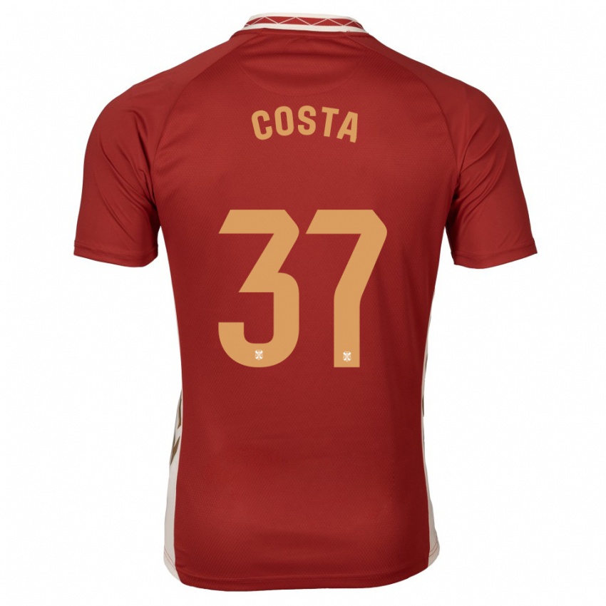 גברים Mauro Costa #37 בורדו זהב הרחק ג'רזי 2025/26 חולצה קצרה