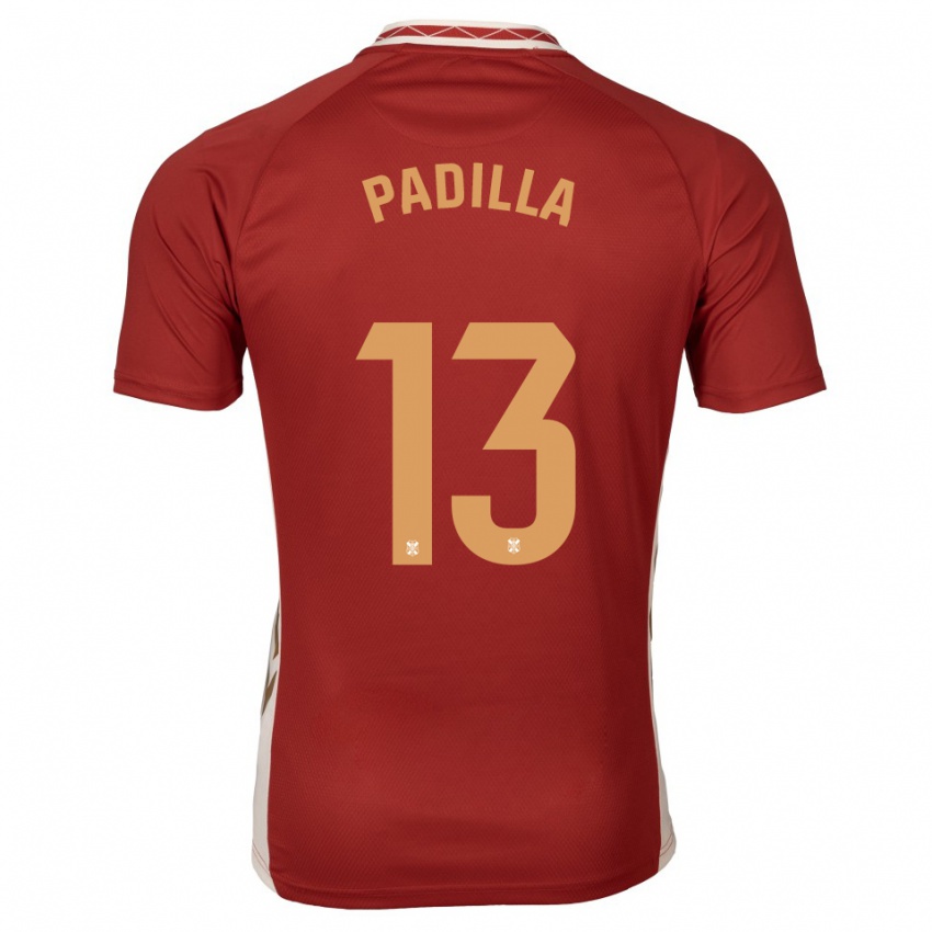 גברים Alejandro Padilla #13 בורדו זהב הרחק ג'רזי 2025/26 חולצה קצרה