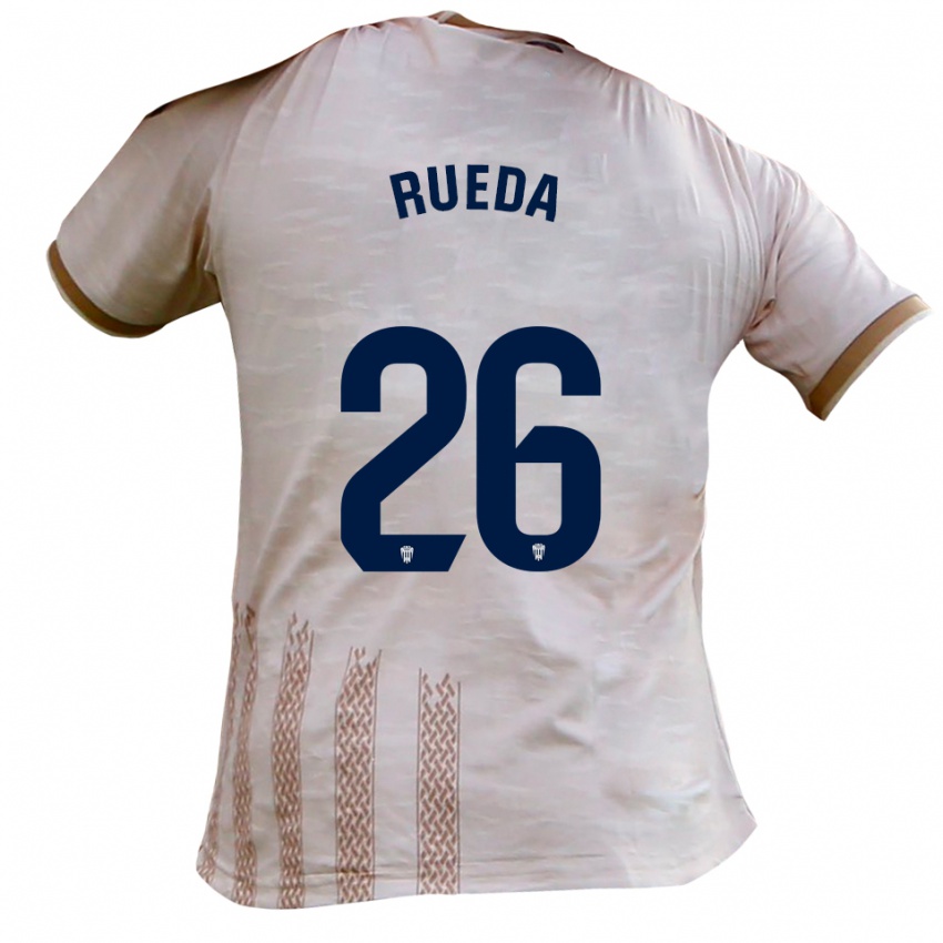 גברים Carlos Rueda #26 לבן מלוכלך חום הרחק ג'רזי 2025/26 חולצה קצרה