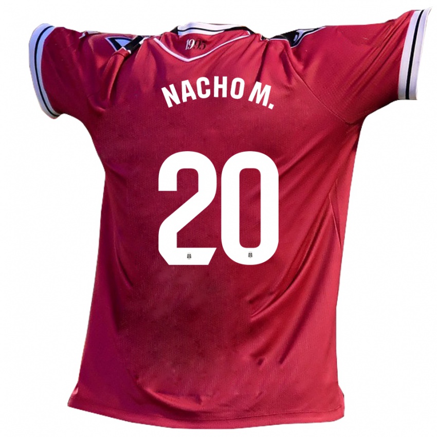 גברים נאצ'ו מרטינס #20 בורדו שחור הרחק ג'רזי 2025/26 חולצה קצרה