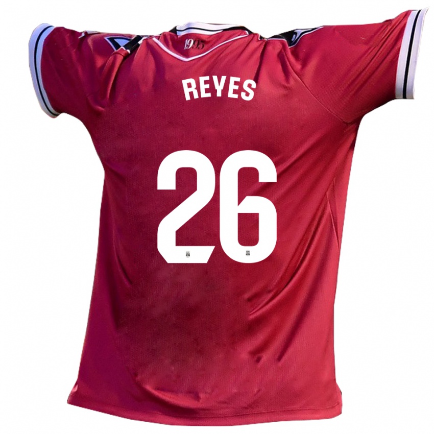 גברים Jhafets Reyes #26 בורדו שחור הרחק ג'רזי 2025/26 חולצה קצרה