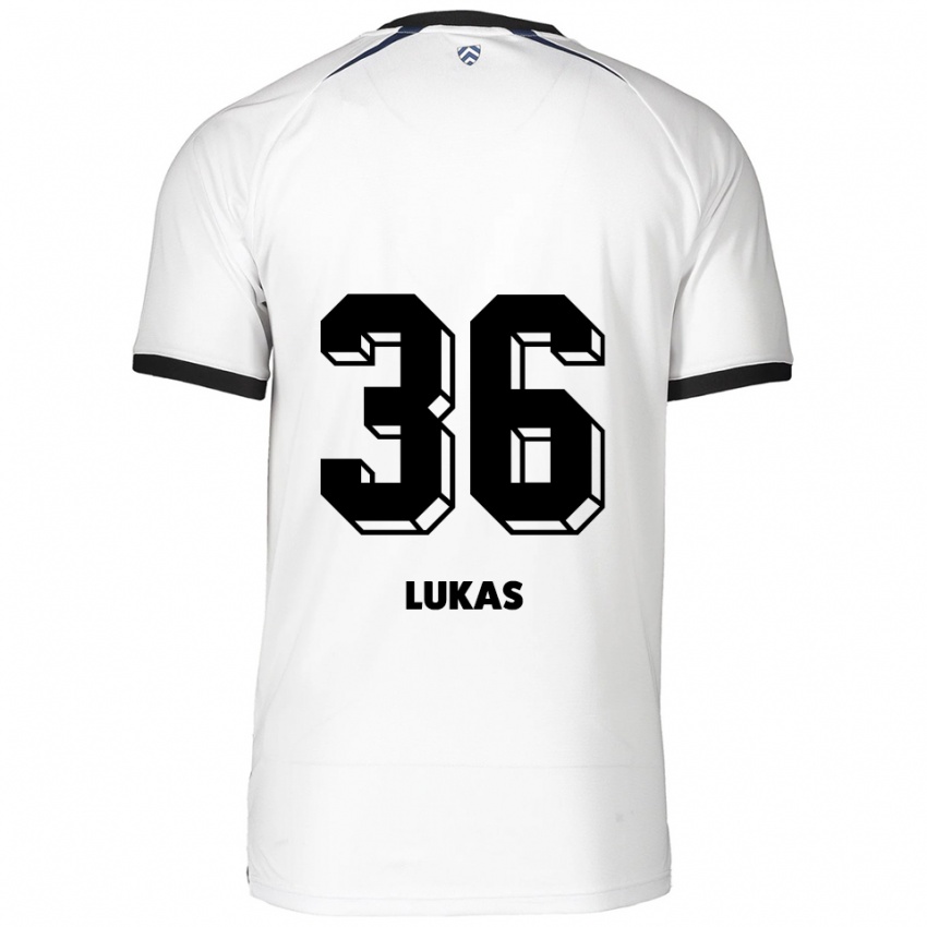 גברים Justin Lukas #36 לבן שחור הרחק ג'רזי 2025/26 חולצה קצרה