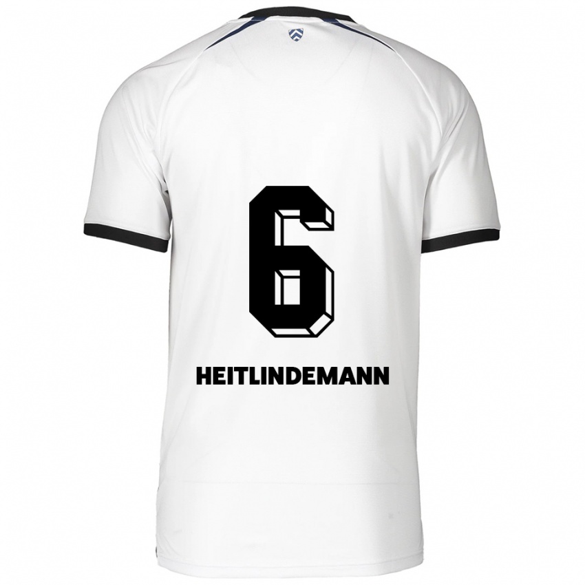 גברים Leonie Heitlindemann #6 לבן שחור הרחק ג'רזי 2025/26 חולצה קצרה