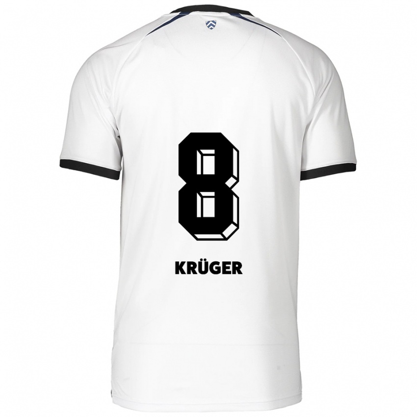 גברים Tom Krüger #8 לבן שחור הרחק ג'רזי 2025/26 חולצה קצרה