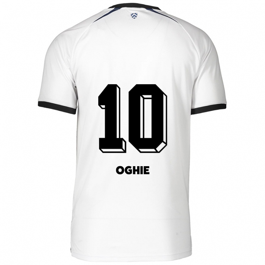 גברים Joshua Oghie #10 לבן שחור הרחק ג'רזי 2025/26 חולצה קצרה