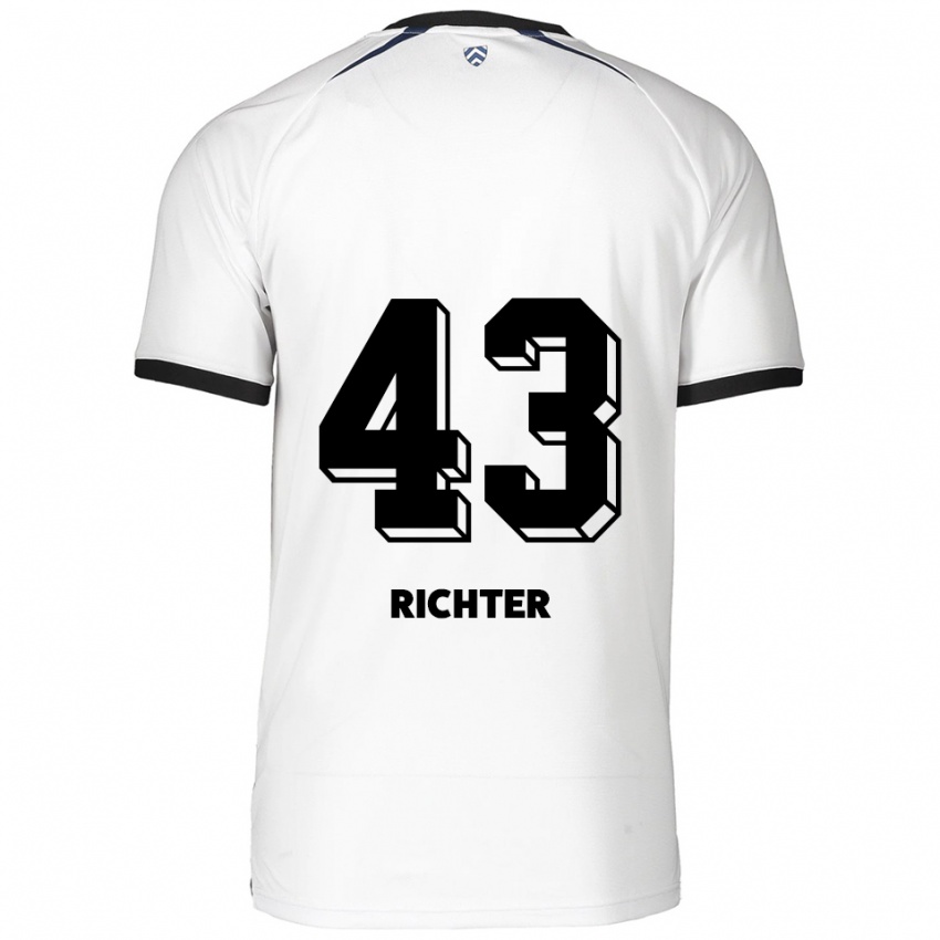 גברים Daniel Richter #43 לבן שחור הרחק ג'רזי 2025/26 חולצה קצרה