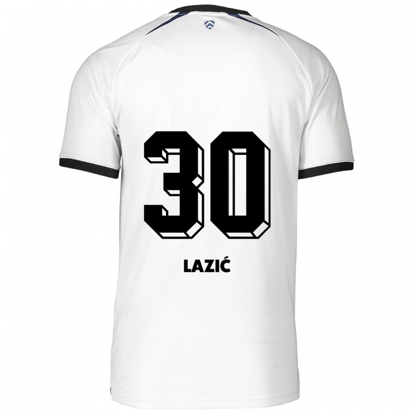 גברים Kristina Lazić #30 לבן שחור הרחק ג'רזי 2025/26 חולצה קצרה