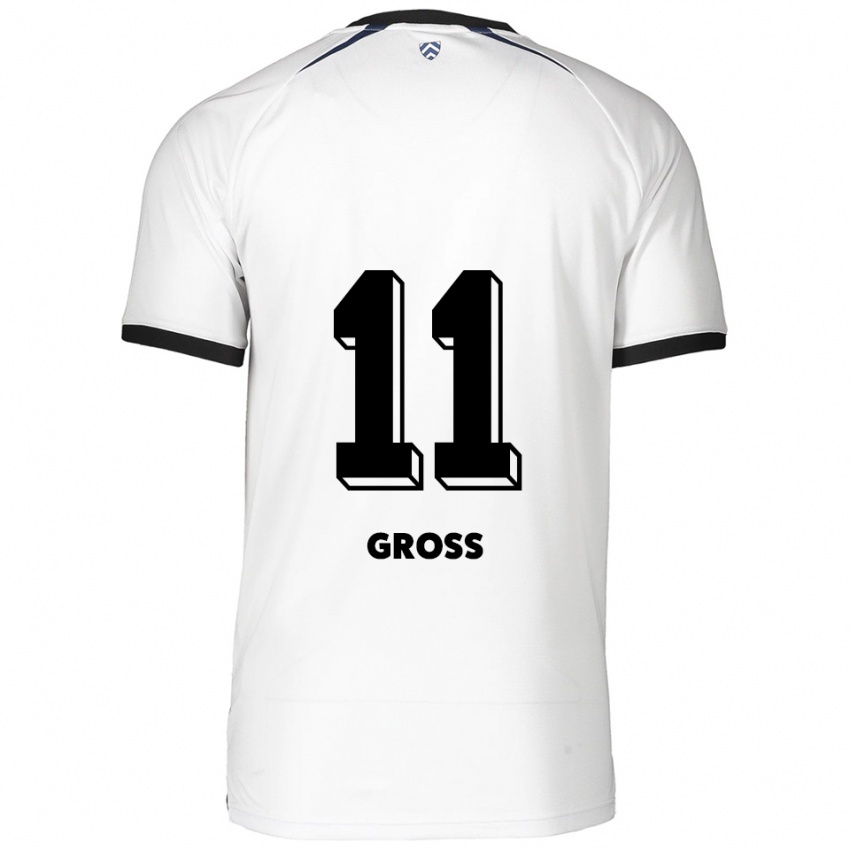 גברים Danny Gross #11 לבן שחור הרחק ג'רזי 2025/26 חולצה קצרה