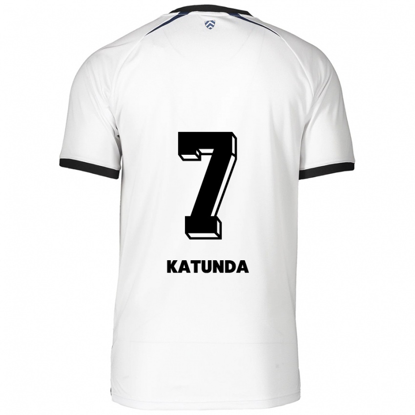 גברים Christopher Katunda #7 לבן שחור הרחק ג'רזי 2025/26 חולצה קצרה