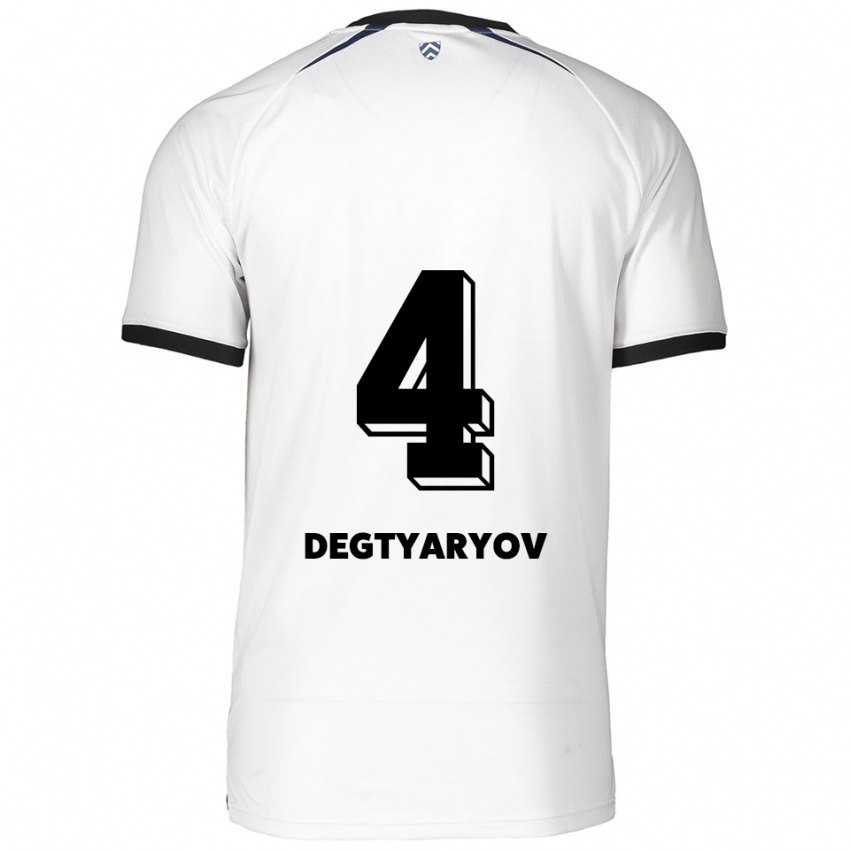 גברים Volodymyr Degtyaryov #4 לבן שחור הרחק ג'רזי 2025/26 חולצה קצרה
