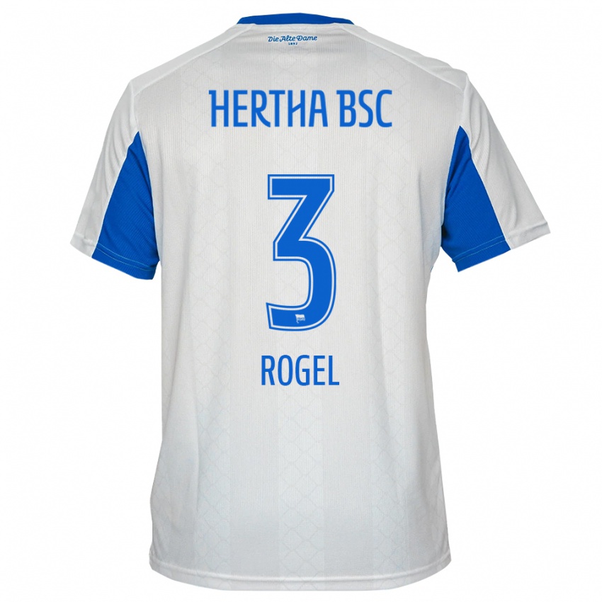 גברים אגוסטין רוגל #3 לבן כחול הרחק ג'רזי 2025/26 חולצה קצרה