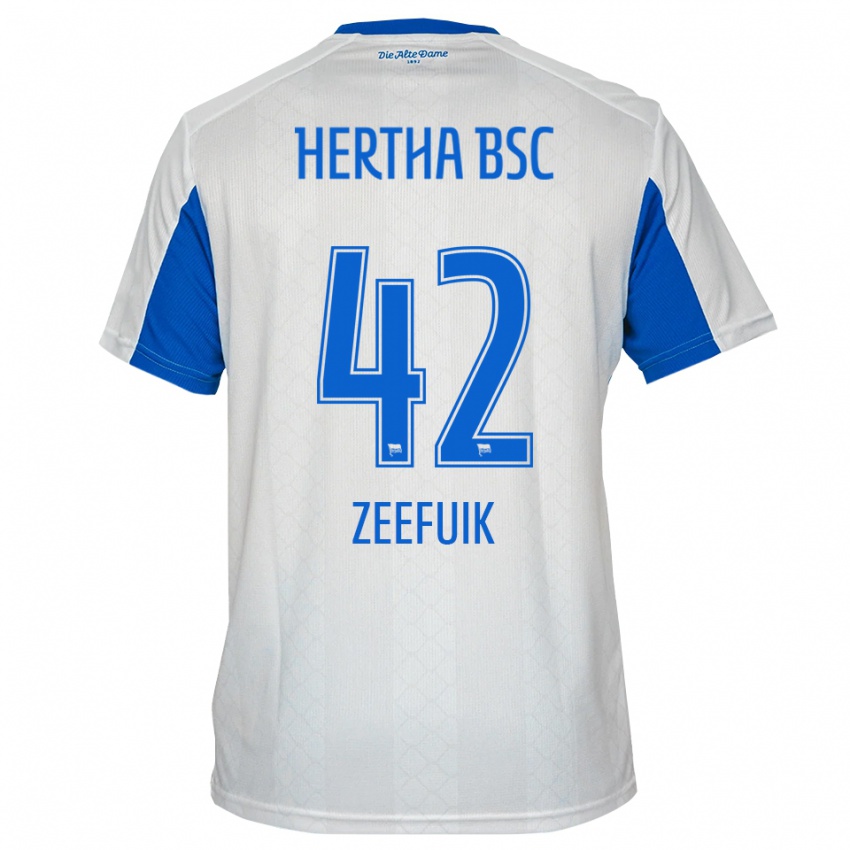 גברים דיובאיסו זפאיק #42 לבן כחול הרחק ג'רזי 2025/26 חולצה קצרה