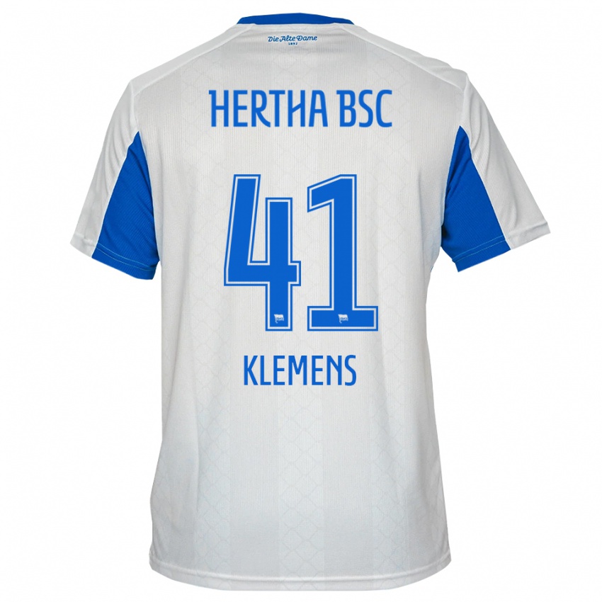 גברים פסקל קלמנס #41 לבן כחול הרחק ג'רזי 2025/26 חולצה קצרה