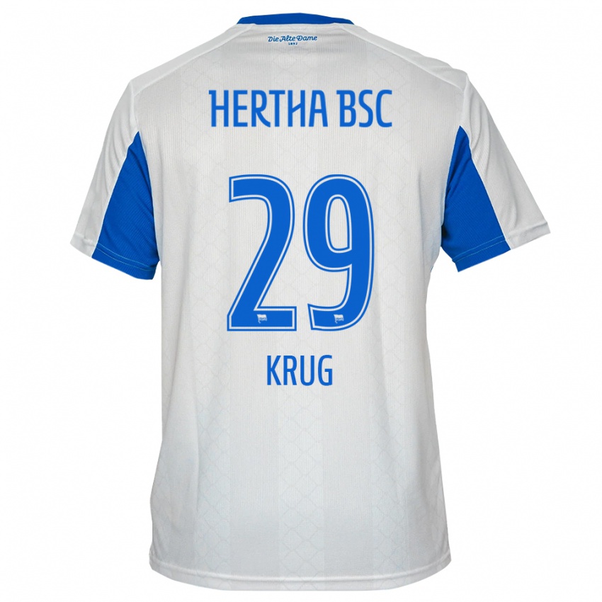 גברים Magdalena Krug #29 לבן כחול הרחק ג'רזי 2025/26 חולצה קצרה