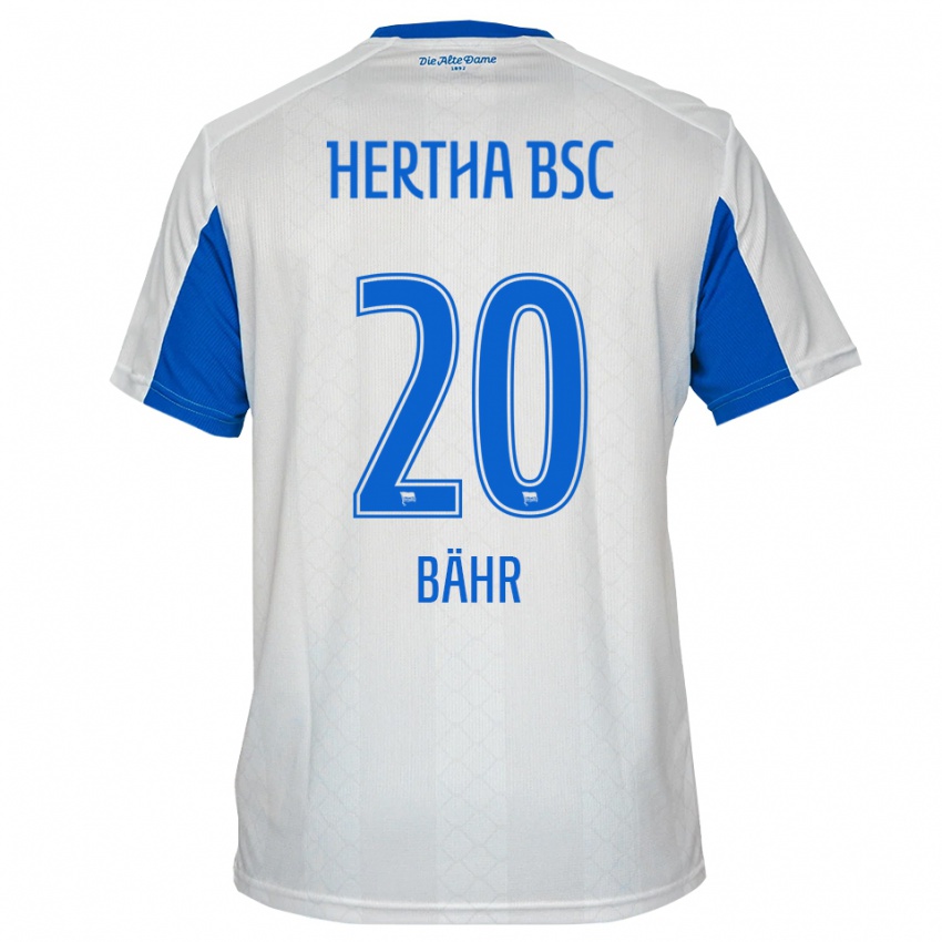 גברים Mara Bähr #20 לבן כחול הרחק ג'רזי 2025/26 חולצה קצרה