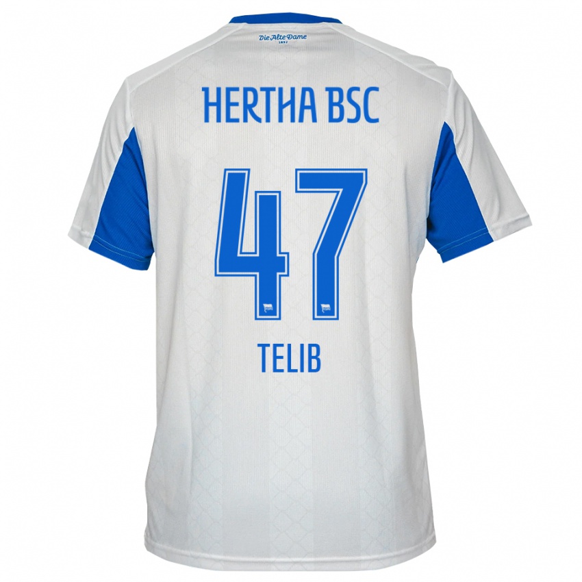 גברים סלים טליב #47 לבן כחול הרחק ג'רזי 2025/26 חולצה קצרה